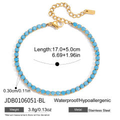 Classic paperclip chain evil eye stainless steel bracelet