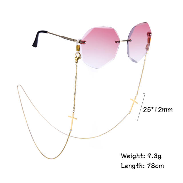 Stainless steel square box chain cross symbol non-slip anti-loss mask glasses chain