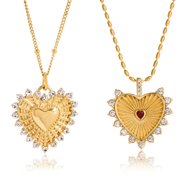 Classic romantic heart pendant stainless steel necklace dainty necklace