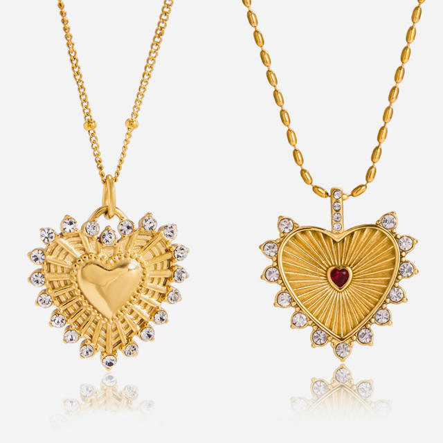 Classic romantic heart pendant stainless steel necklace dainty necklace