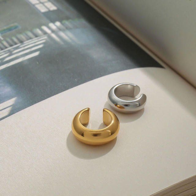 18K gold stainless steel simple ear cuff earrings
