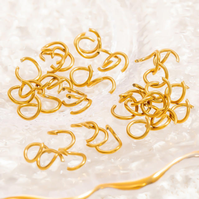 Stainless steel diy jewelry accessories vacuum plating 18k gold ball needle lobster buckle jump rings