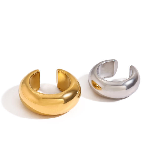 18K gold stainless steel simple ear cuff earrings