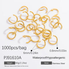 Stainless steel diy jewelry accessories vacuum plating 18k gold ball needle lobster buckle jump rings