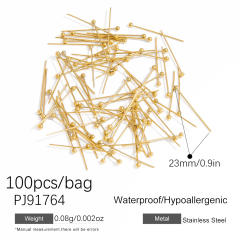 Stainless steel diy jewelry accessories vacuum plating 18k gold ball needle lobster buckle jump rings