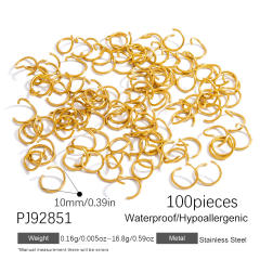 Stainless steel diy jewelry accessories vacuum plating 18k gold ball needle lobster buckle jump rings