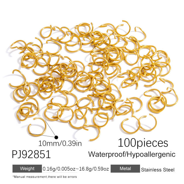 Stainless steel diy jewelry accessories vacuum plating 18k gold ball needle lobster buckle jump rings
