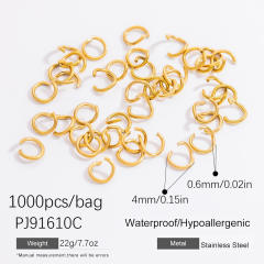 Stainless steel diy jewelry accessories vacuum plating 18k gold ball needle lobster buckle jump rings