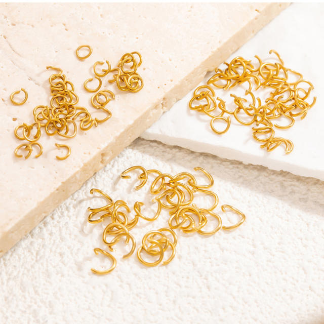 Stainless steel diy jewelry accessories vacuum plating 18k gold ball needle lobster buckle jump rings