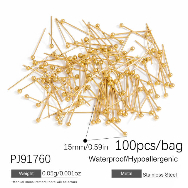 Stainless steel diy jewelry accessories vacuum plating 18k gold ball needle lobster buckle jump rings