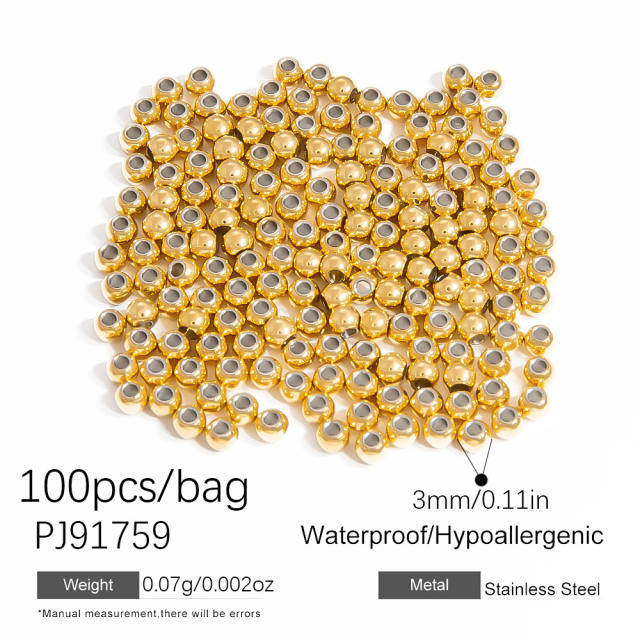 Stainless steel diy jewelry accessories vacuum plating 18k gold ball needle lobster buckle jump rings