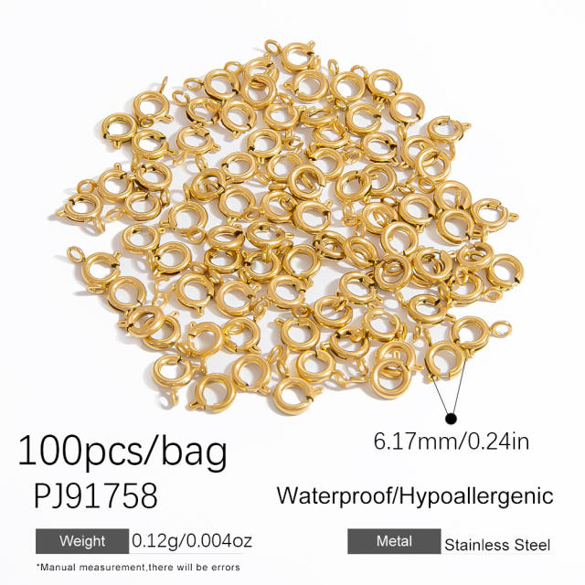 Stainless steel diy jewelry accessories vacuum plating 18k gold ball needle lobster buckle jump rings
