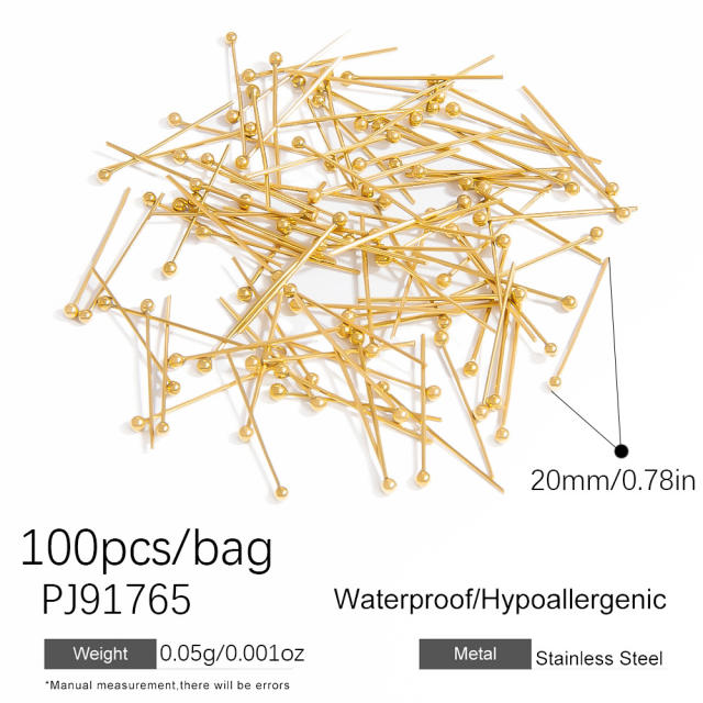 Stainless steel diy jewelry accessories vacuum plating 18k gold ball needle lobster buckle jump rings