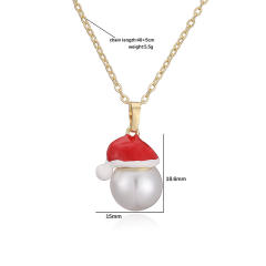 Sweet enamel christmas pendant copper necklace