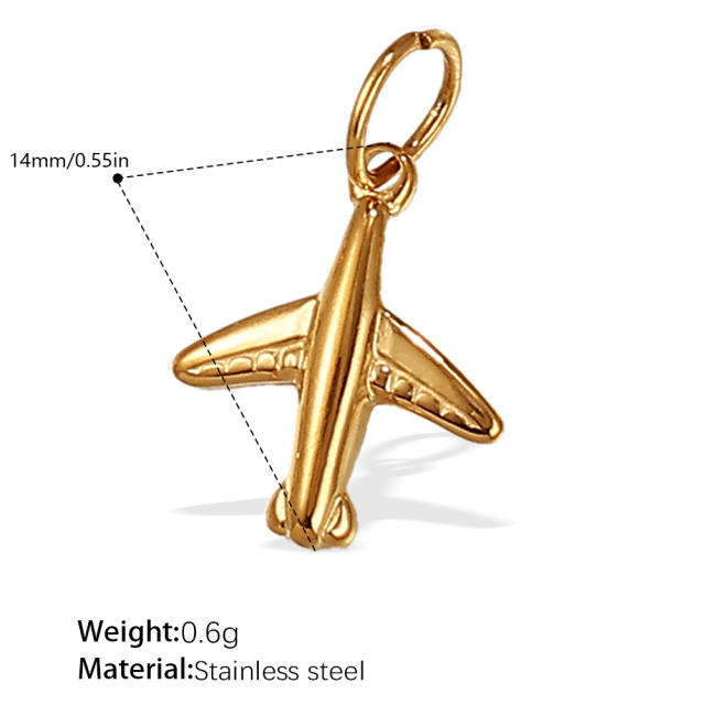 Diy stainless steel key padlock plane multi element accessory for bracelet necklace