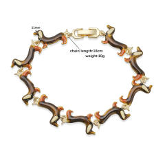 Sweet enamel popular gold plated copper christmas bracelet