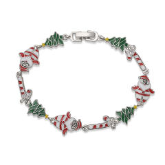 Sweet enamel popular gold plated copper christmas bracelet