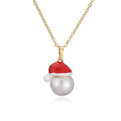 Sweet enamel christmas pendant copper necklace