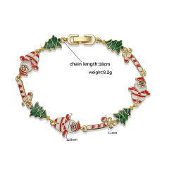 Sweet enamel popular gold plated copper christmas bracelet