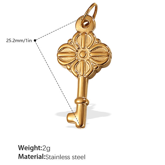 Diy stainless steel key padlock plane multi element accessory for bracelet necklace