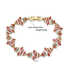 Sweet enamel popular gold plated copper christmas bracelet