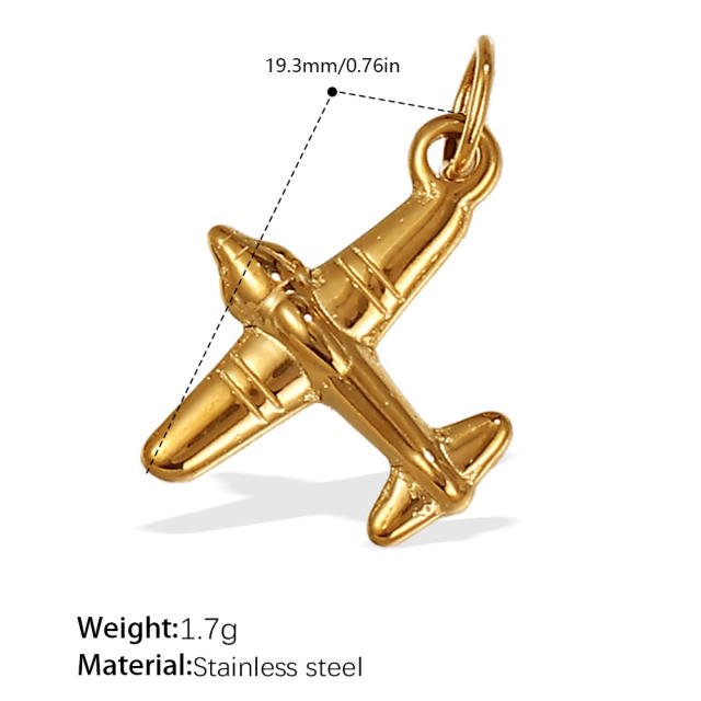 Diy stainless steel key padlock plane multi element accessory for bracelet necklace