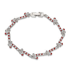 Sweet enamel popular gold plated copper christmas bracelet