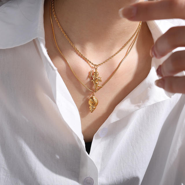 Stainless Steel Starfish Pendant Necklace Golden Marine Life Pendant Necklace Pendant Stainless Steel DIY Jewelry