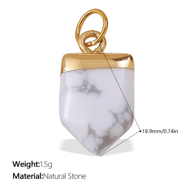 DIY natural stone stainless steel charm pendant jewelry accessory