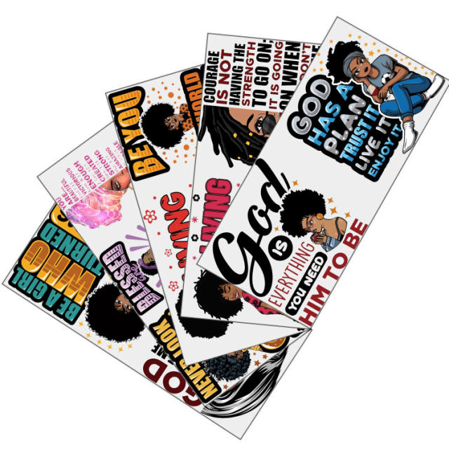 5pcs set punk trend beauty design UV stickers for cup