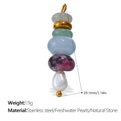 DIY natural stone stainless steel charm pendant jewelry accessory