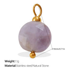 DIY natural stone stainless steel charm pendant jewelry accessory