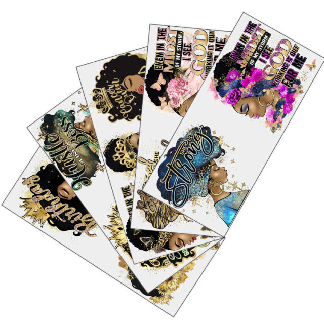 5pcs set punk trend beauty design UV stickers for cup