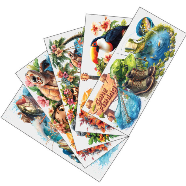 5pcs set punk trend beauty design UV stickers for cup