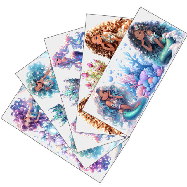 5pcs set punk trend beauty design UV stickers for cup
