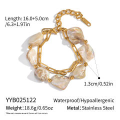 Holiday irregular shell stainless steel chain necklace bracelet set