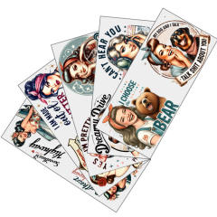 5pcs set punk trend beauty design UV stickers for cup