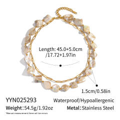 Holiday irregular shell stainless steel chain necklace bracelet set
