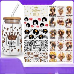 5pcs set punk trend beauty design UV stickers for cup