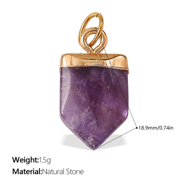 DIY natural stone stainless steel charm pendant jewelry accessory