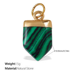 DIY natural stone stainless steel charm pendant jewelry accessory