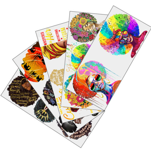 5pcs set punk trend beauty design UV stickers for cup