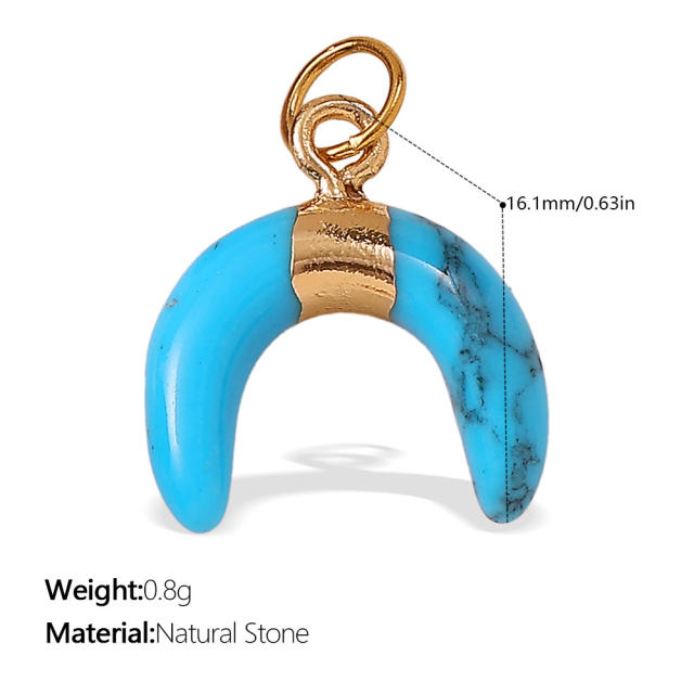 DIY natural stone stainless steel charm pendant jewelry accessory