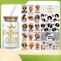 5pcs set punk trend beauty design UV stickers for cup