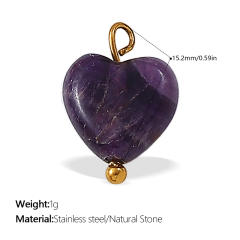 DIY natural stone stainless steel charm pendant jewelry accessory