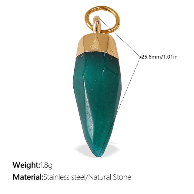 DIY natural stone stainless steel charm pendant jewelry accessory