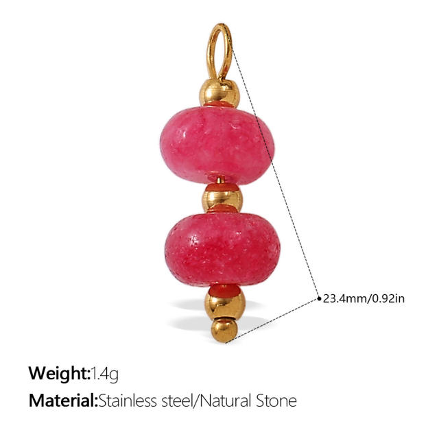 DIY natural stone stainless steel charm pendant jewelry accessory