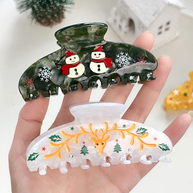 Christmas Hairpin Women's Cartoon Fun Gingerbread Man Grab Back Head Hair Claw Clips