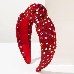 Hot sale sequins knotted headband for women christmas headband