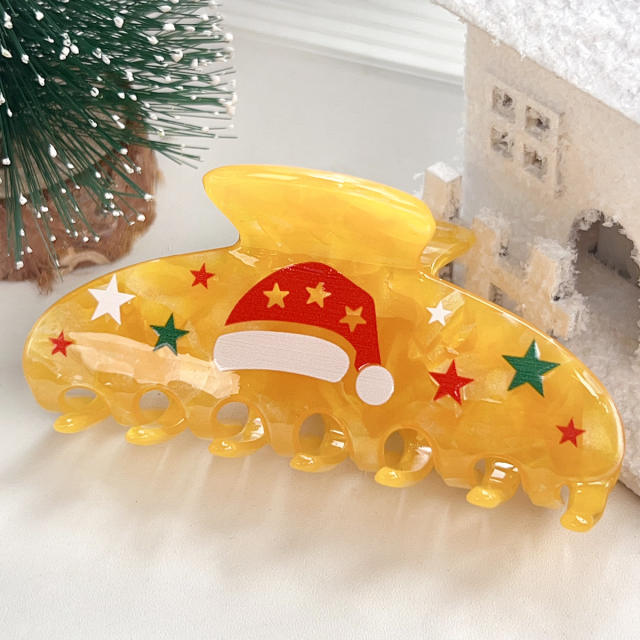 Christmas Hairpin Women's Cartoon Fun Gingerbread Man Grab Back Head Hair Claw Clips